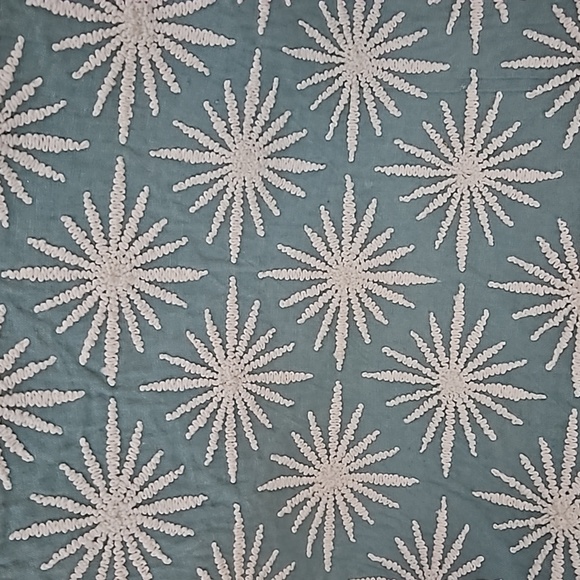 Embroidered Turquoise Star Table Runner - Picture 2 of 4